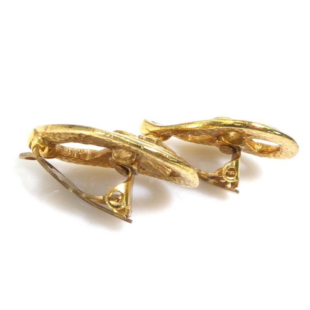 CHANEL Authentic Gold Logo Earrings - Picture 2 of 5